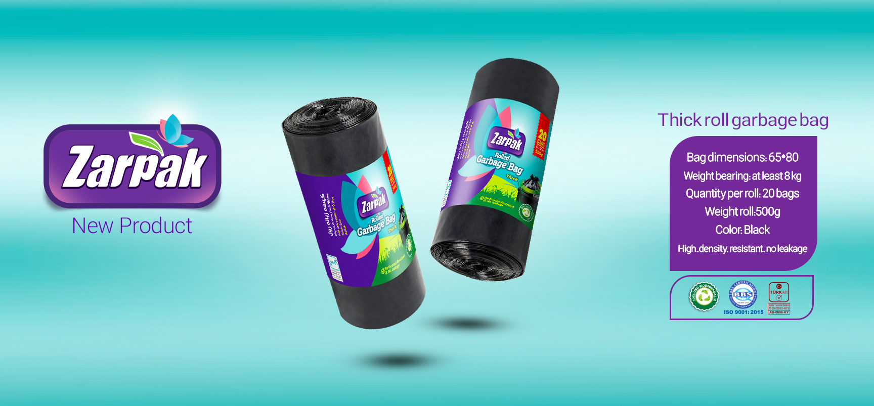 Zarpak thick roll garbage bag